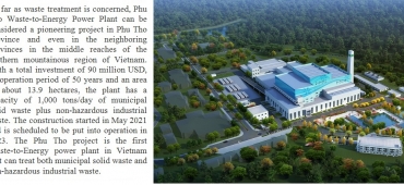 Phu Tho waste to energy plant capacity of 1,000 tons/day and night
